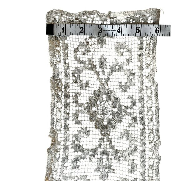 Antique Bosa Lace Handmade Antimacassar Set Intricate Net & Darning Italy Doily - Picture 7 of 16